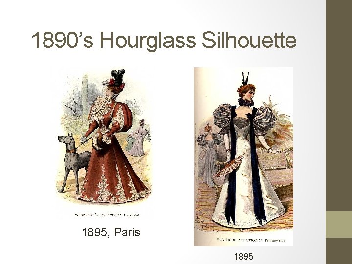 1890’s Hourglass Silhouette 1895, Paris 1895 