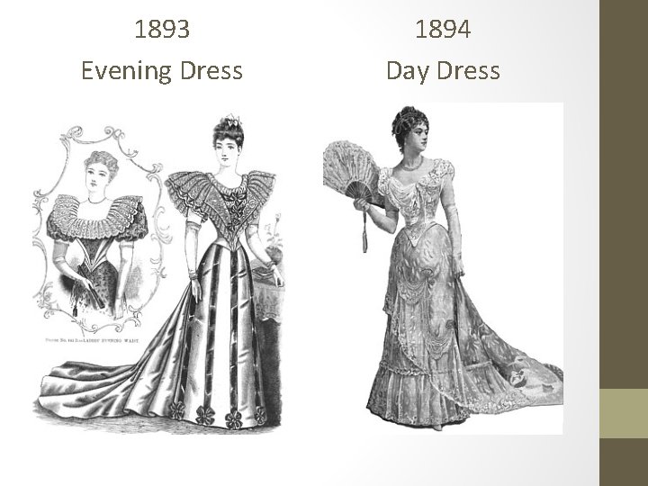 1893 Evening Dress 1894 Day Dress 