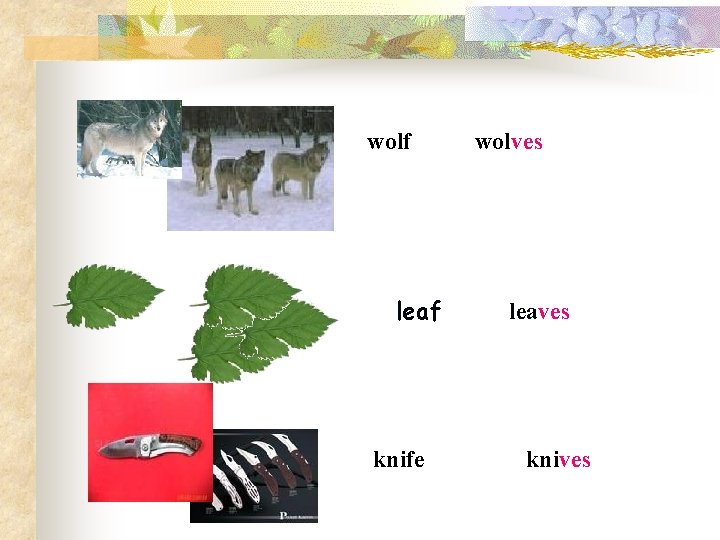wolf leaf knife wolves leaves knives 