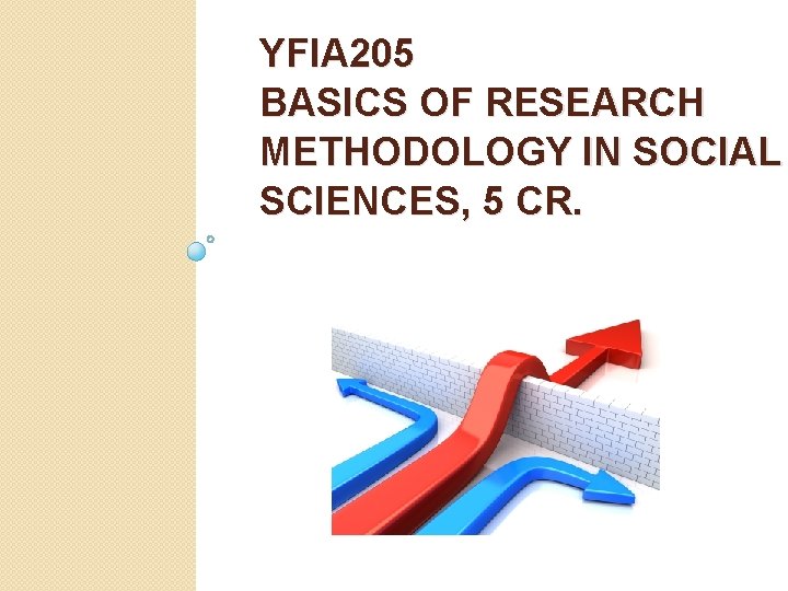 YFIA 205 BASICS OF RESEARCH METHODOLOGY IN SOCIAL SCIENCES, 5 CR. 