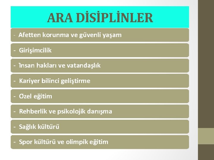 ARA DİSİPLİNLER - Afetten korunma ve gu venli yas am - Giris imcilik -