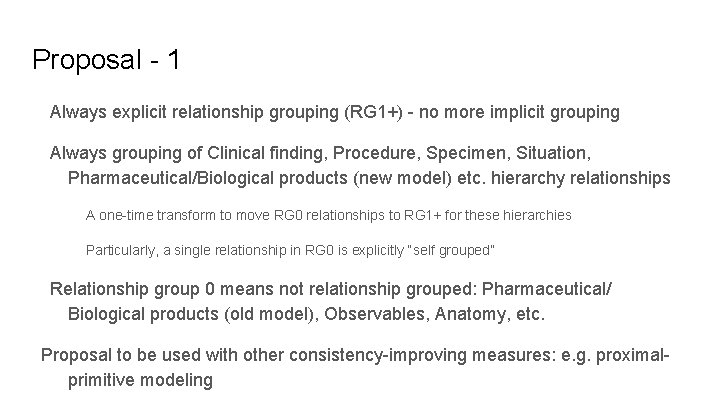 Proposal - 1 Always explicit relationship grouping (RG 1+) - no more implicit grouping