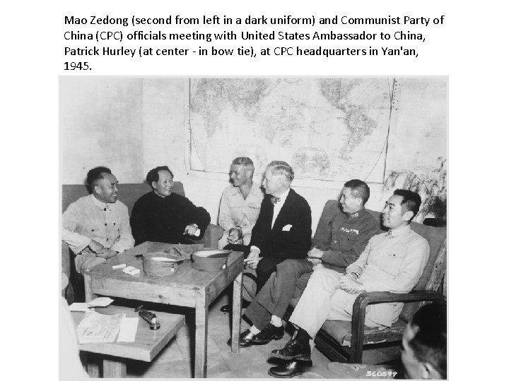 Mao Zedong (second from left in a dark uniform) and Communist Party of China