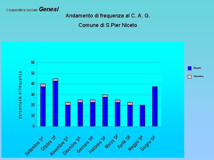 Cooperativa sociale Genesi Andamento di frequenza al C. A. G. Comune di S. Pier