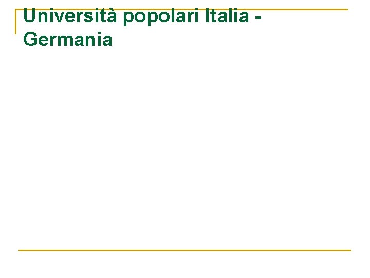 Università popolari Italia Germania 