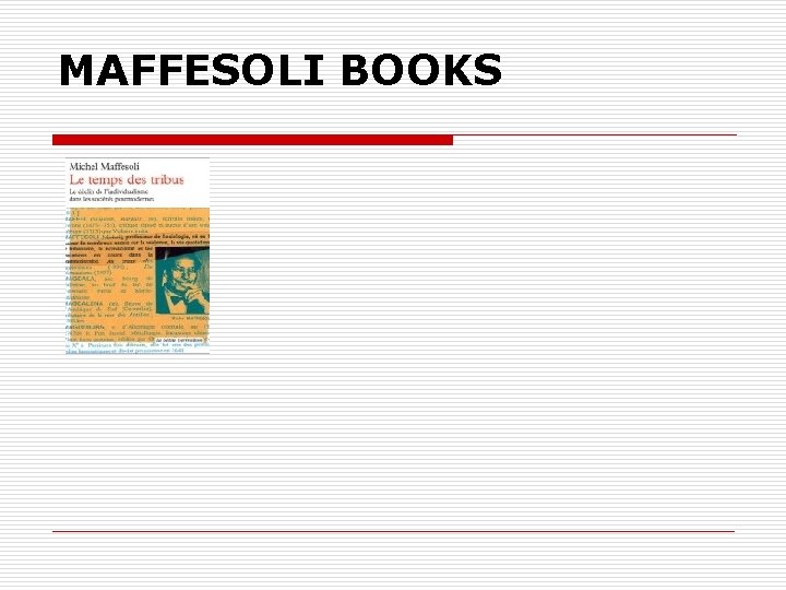 MAFFESOLI BOOKS 