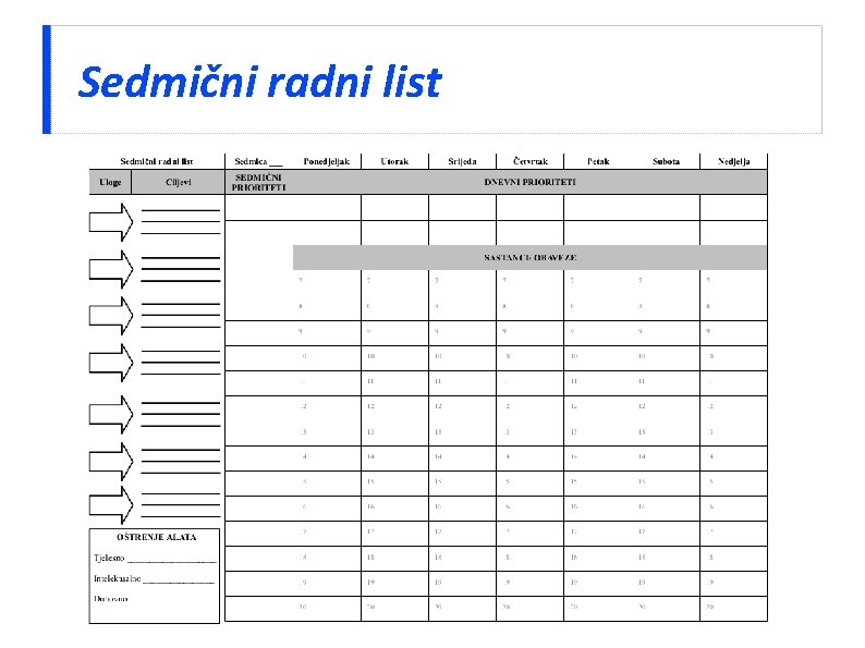 Sedmični radni list 