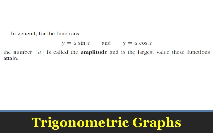 Trigonometric Graphs 