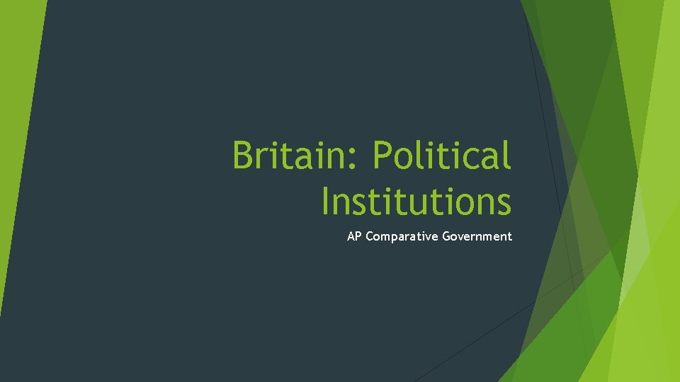 Britain: Political Institutions AP Comparative Government 