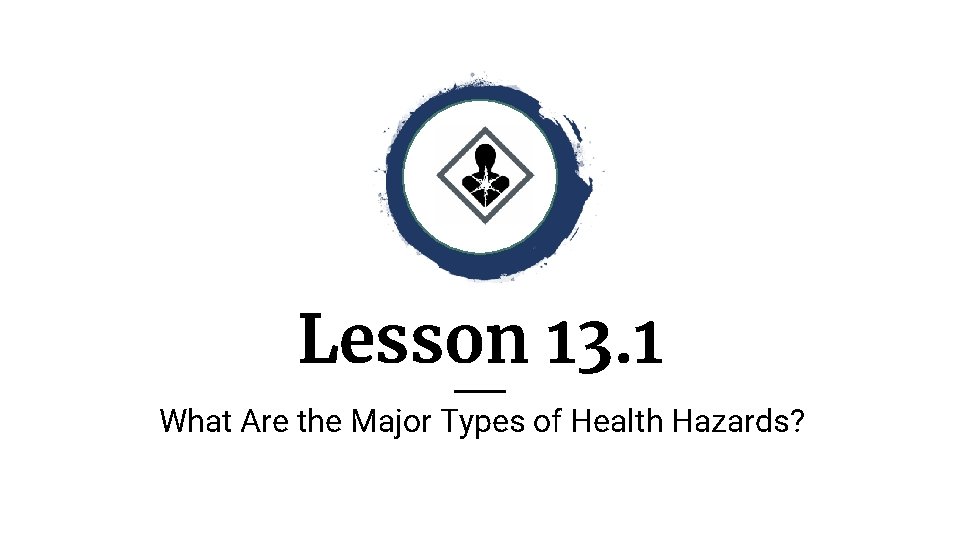 Lesson 13. 1 What Are the Major Types of Health Hazards? 