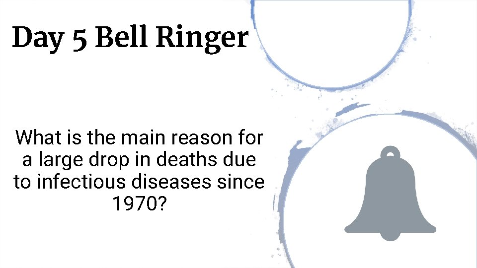 Day 5 Bell Ringer What is the main reason for a large drop in