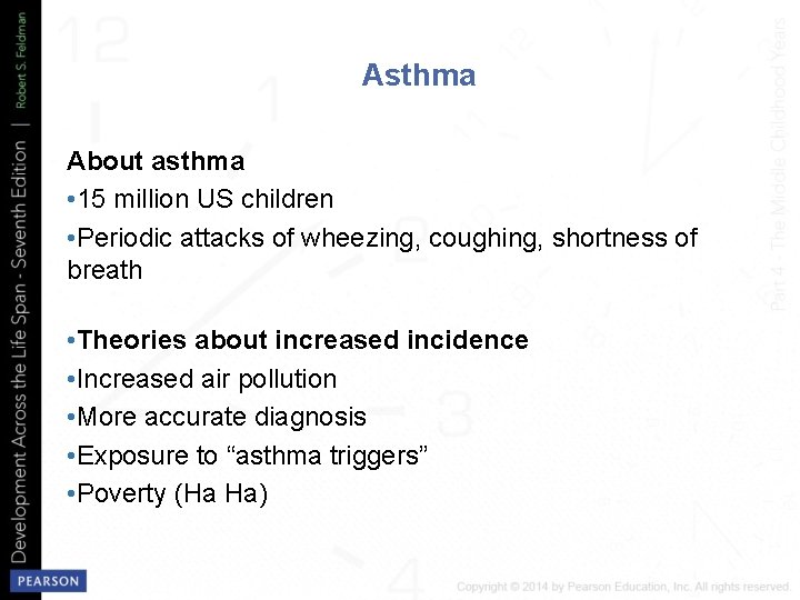 Asthma About asthma • 15 million US children • Periodic attacks of wheezing, coughing,