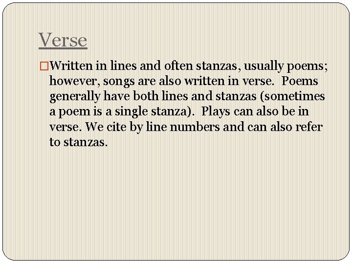 Verse Line Citing in the text what is it Basic