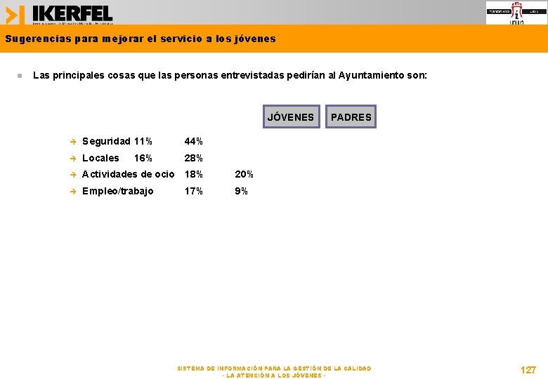 Sugerencias para mejorar el servicio a los jóvenes Las principales cosas que las personas