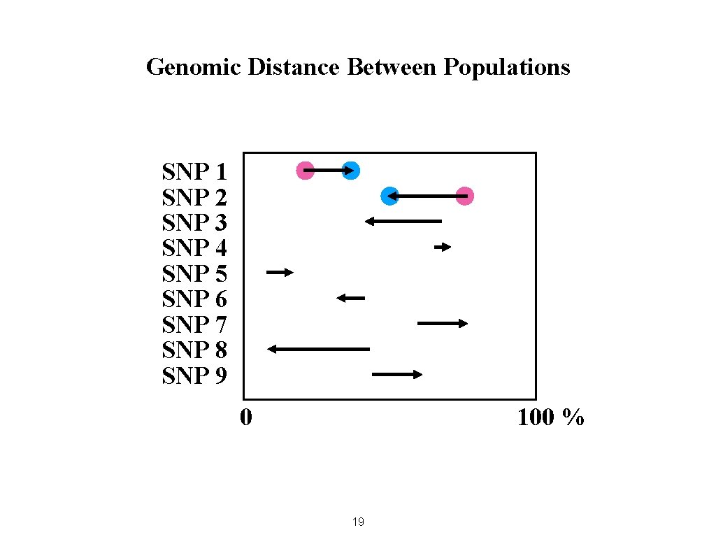 Genomic Distance Between Populations SNP 1 SNP 2 SNP 3 SNP 4 SNP 5
