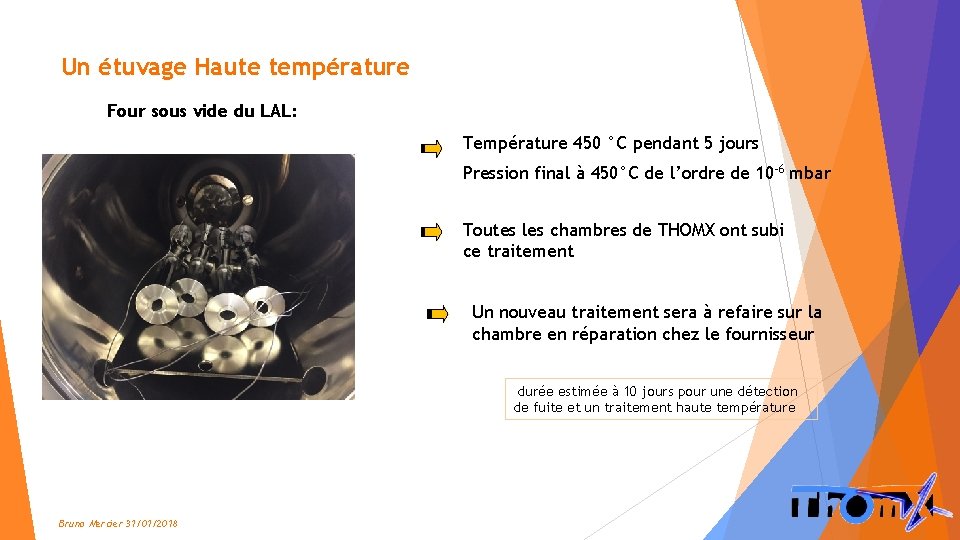 Un étuvage Haute température Four sous vide du LAL: Température 450 °C pendant 5