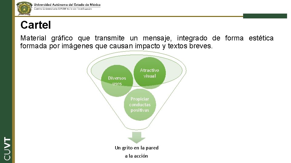 Cartel Material gráfico que transmite un mensaje, integrado de forma estética formada por imágenes