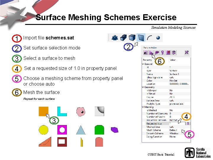 Surface Meshing Schemes Exercise Simulation Modeling Sciences 1 2 3 4 5 6 Import