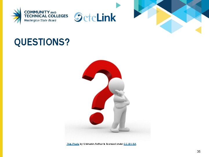 QUESTIONS? This Photo by Unknown Author is licensed under CC BY-SA 35 