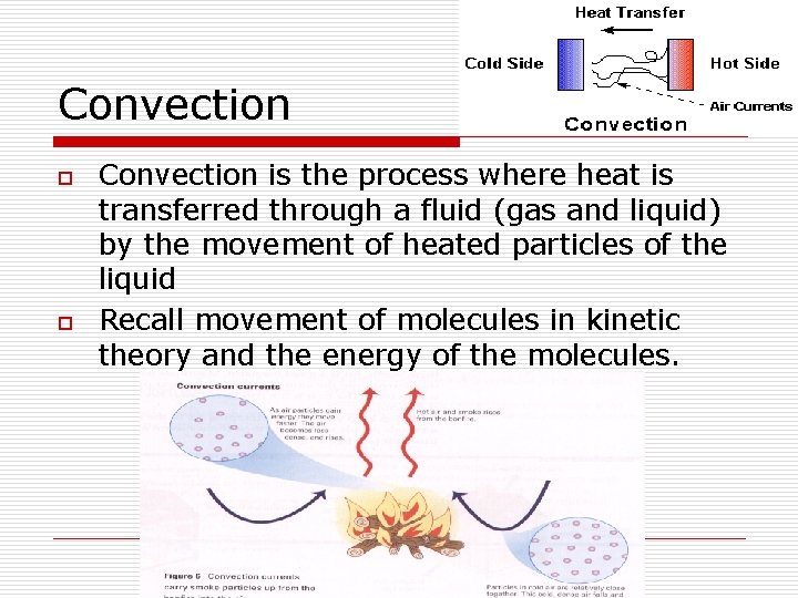 Convection o o Convection is the process where heat is transferred through a fluid