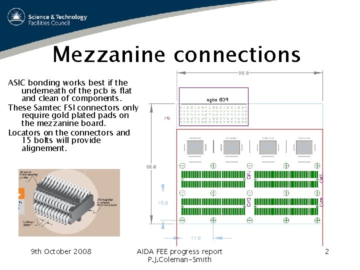 Mezzanine connections ASIC bonding works best if the underneath of the pcb is flat