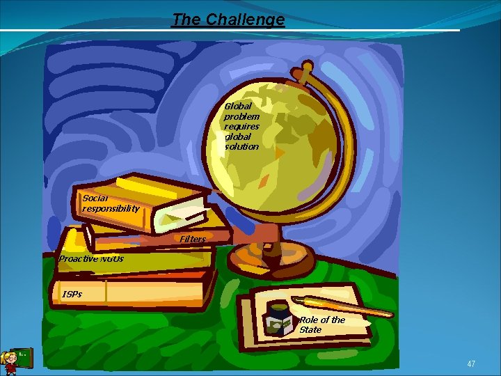 The Challenge Global problem Global solution requires global for solution s ’ ho W