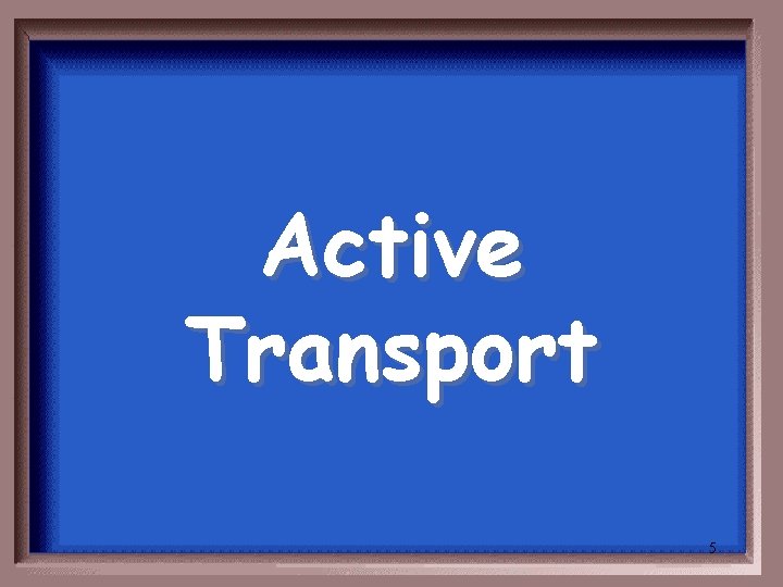 Active Transport 5 