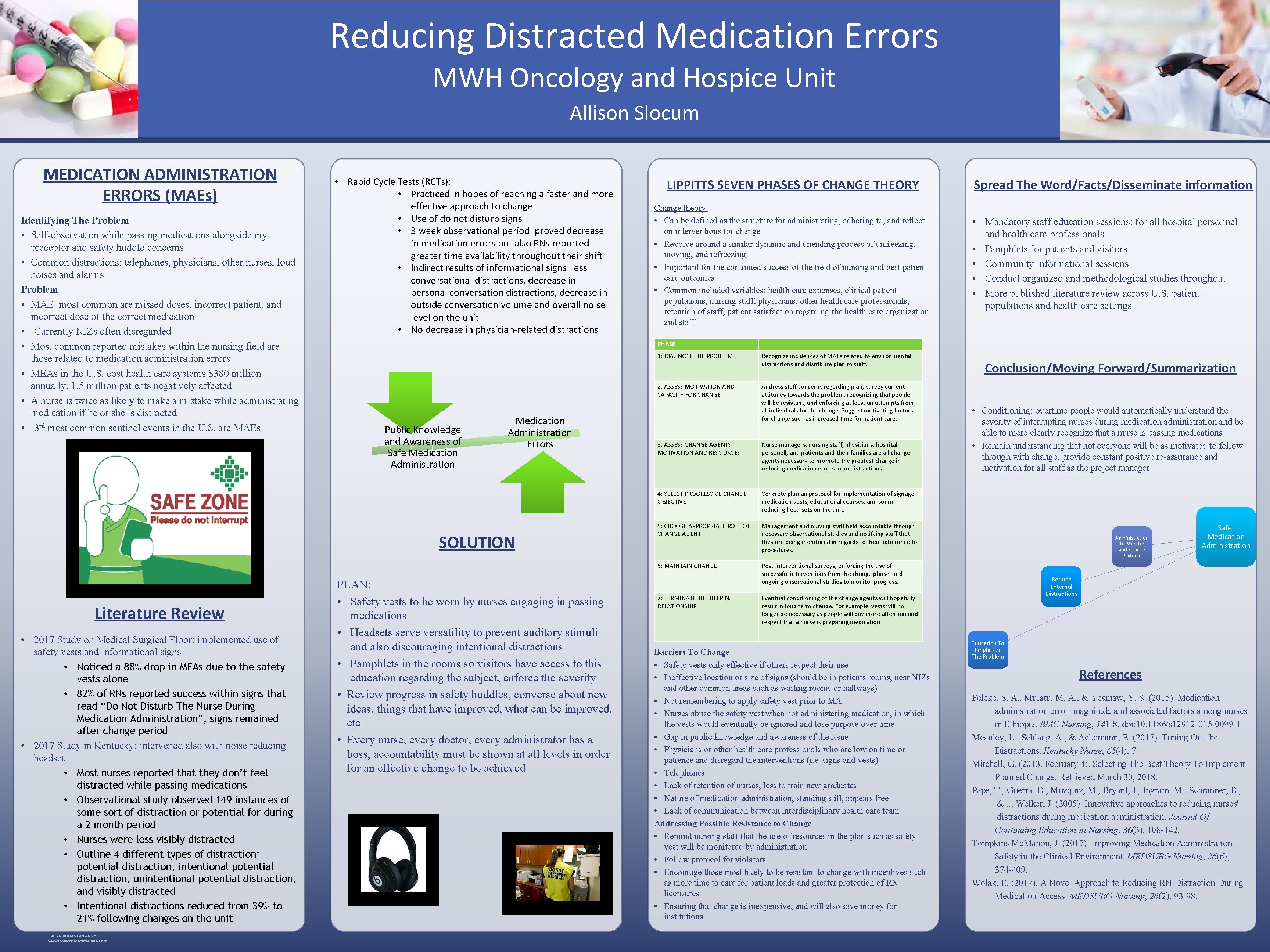 Reducing Distracted Medication Errors MWH Oncology and Hospice Unit Allison Slocum MEDICATION ADMINISTRATION ERRORS