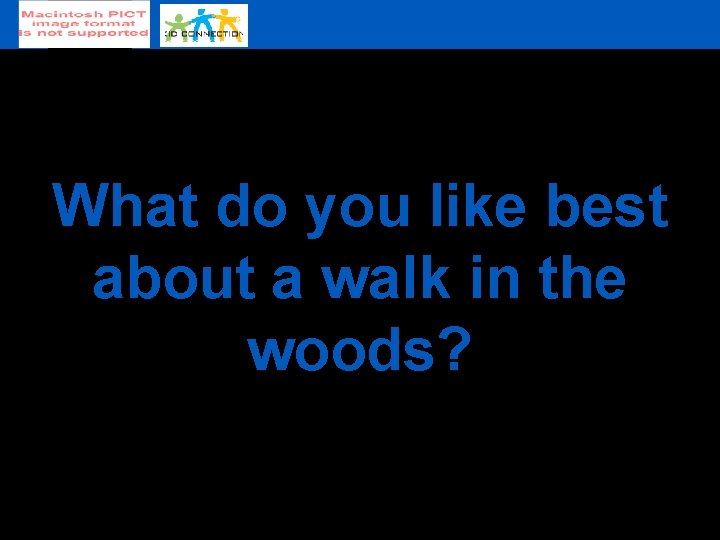 What do you like best about a walk in the woods? 