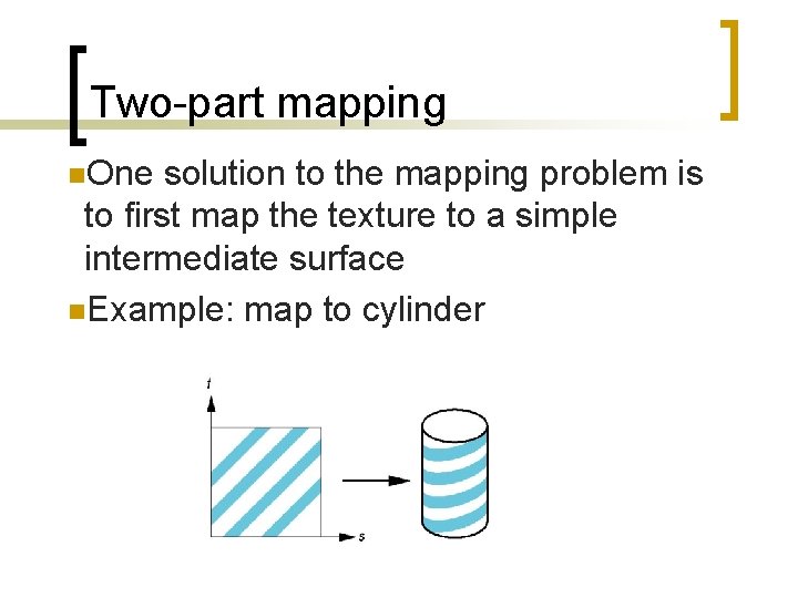 Two-part mapping n. One solution to the mapping problem is to first map the