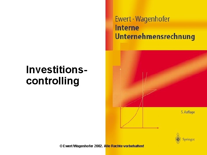 Investitionscontrolling © Ewert/Wagenhofer 2002. Alle Rechte vorbehalten! 