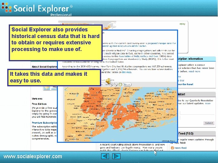 Social Explorer also provides historical census data that is hard to obtain or requires