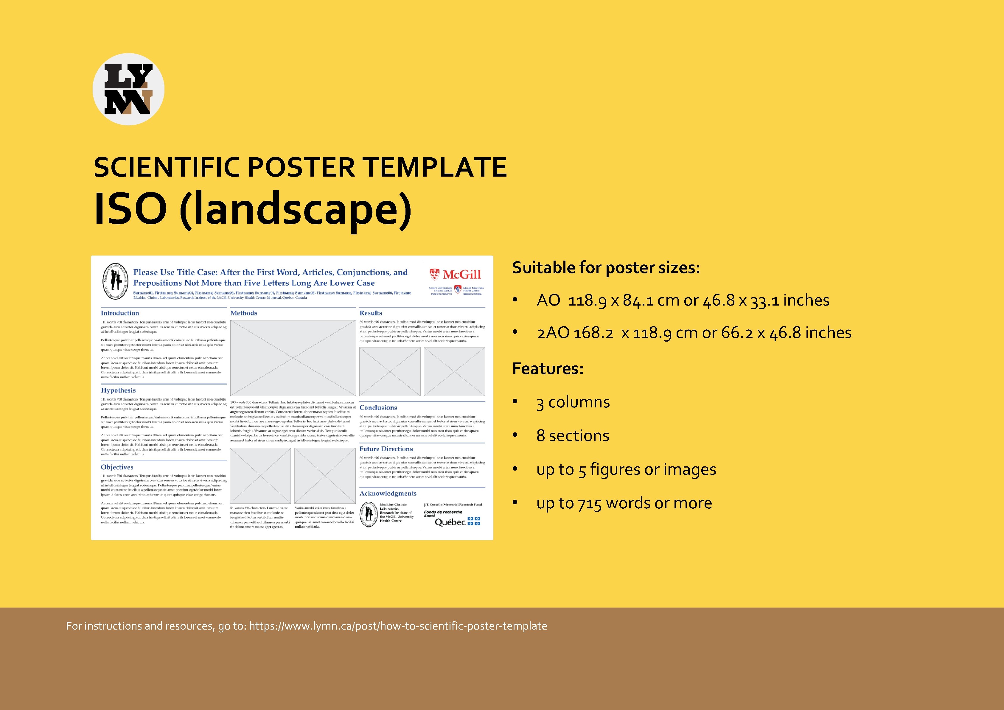 SCIENTIFIC POSTER TEMPLATE ISO (landscape) Suitable for poster sizes: • AO 118. 9 x