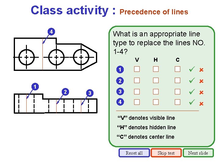 Class activity : Precedence of lines 4 What is an appropriate line type to Class activity : Precedence of lines 4 What is an appropriate line type to