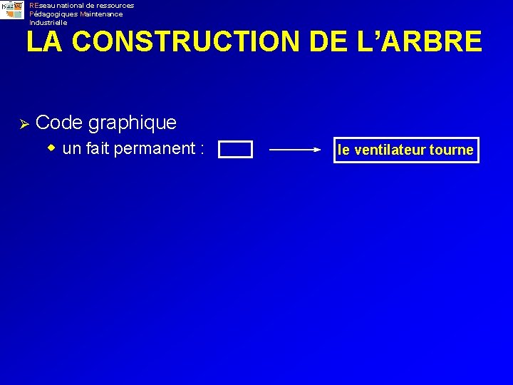 REseau national de ressources Pédagogiques Maintenance Industrielle LA CONSTRUCTION DE L’ARBRE Ø Code graphique