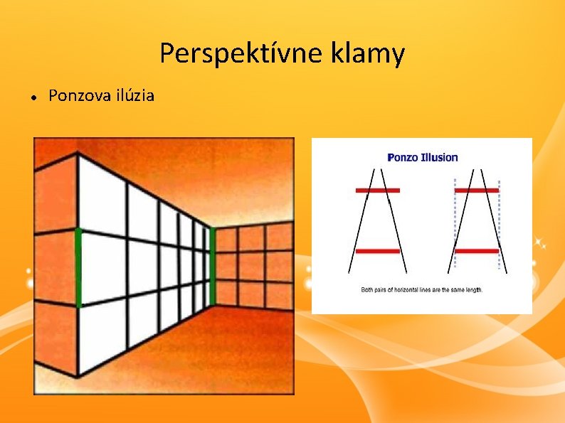 Perspektívne klamy Ponzova ilúzia 