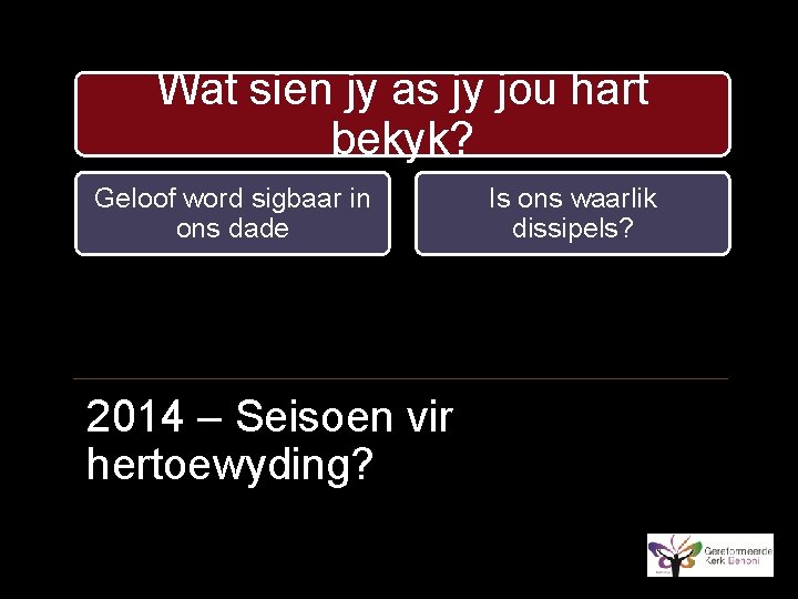 Wat sien jy as jy jou hart bekyk? Geloof word sigbaar in ons dade
