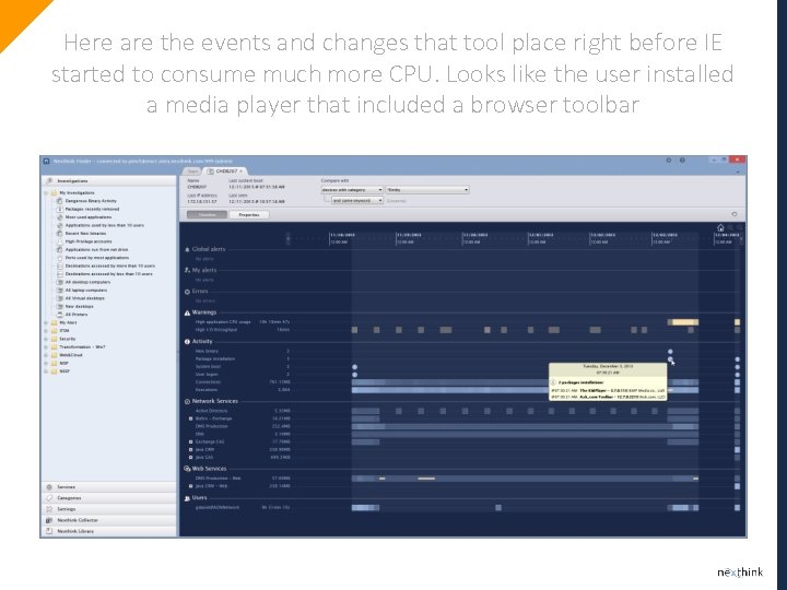 Here are the events and changes that tool place right before IE started to