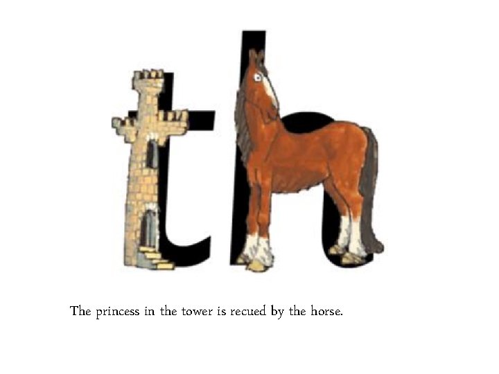 The princess in the tower is recued by the horse. 