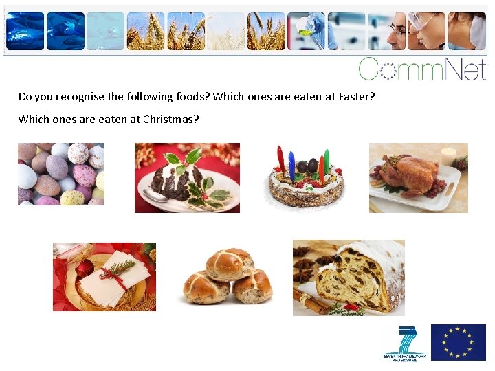 Do you recognise the following foods? Which ones are eaten at Easter? Which ones