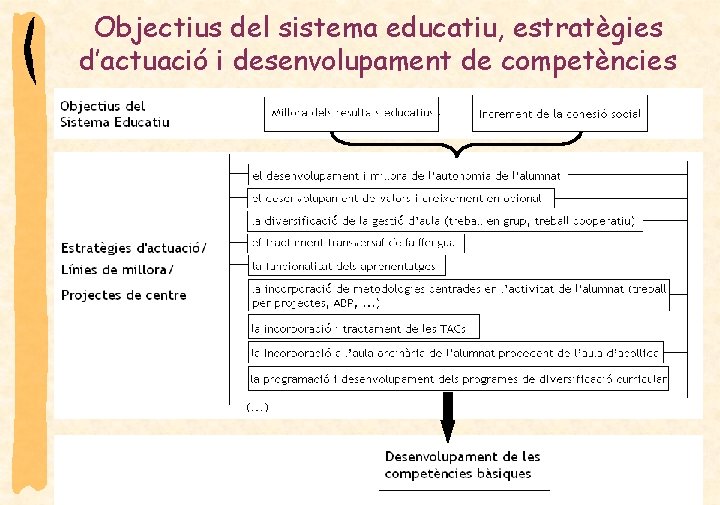 Objectius del sistema educatiu, estratègies d’actuació i desenvolupament de competències 