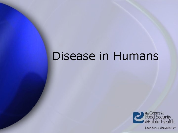 Disease in Humans 