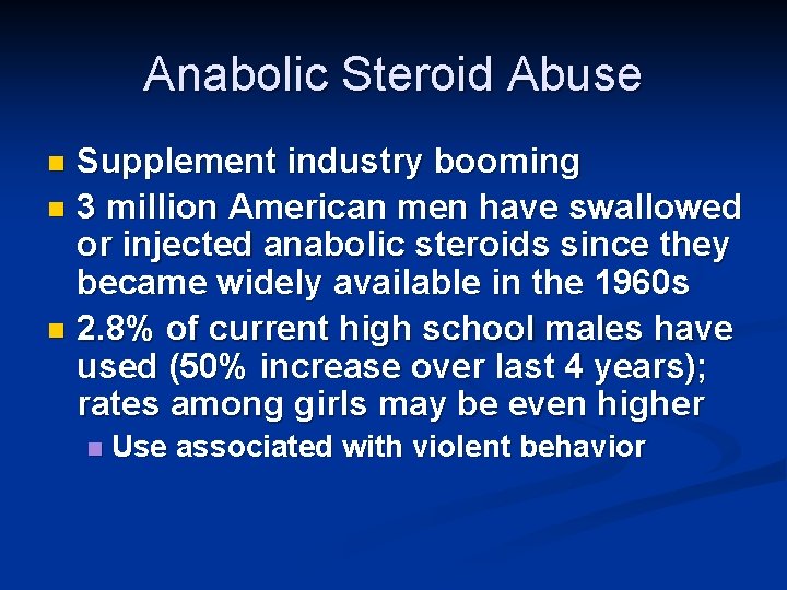 Anabolic Steroid Abuse Supplement industry booming n 3 million American men have swallowed or