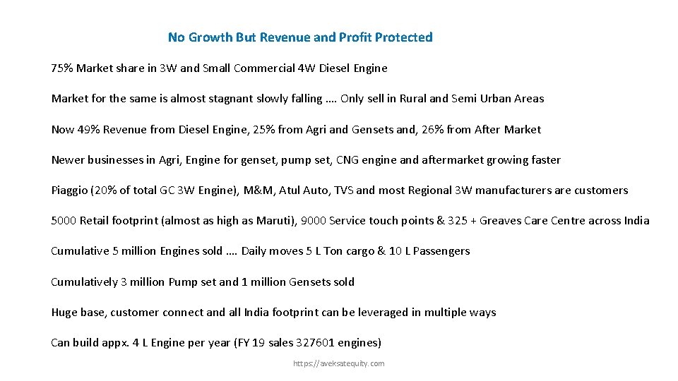 No Growth But Revenue and Profit Protected 75% Market share in 3 W and