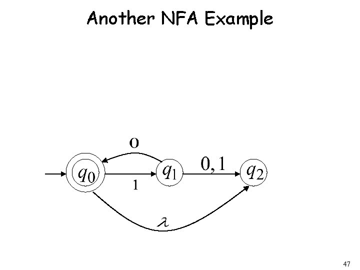 Another NFA Example 47 