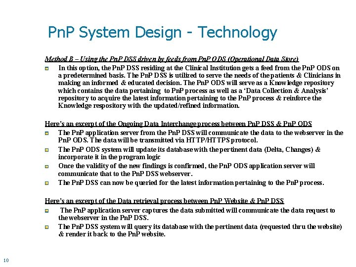 Pn. P System Design - Technology Method B – Using the Pn. P DSS