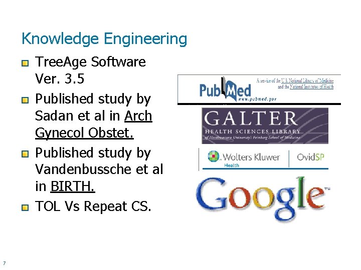 Knowledge Engineering Tree. Age Software Ver. 3. 5 Published study by Sadan et al