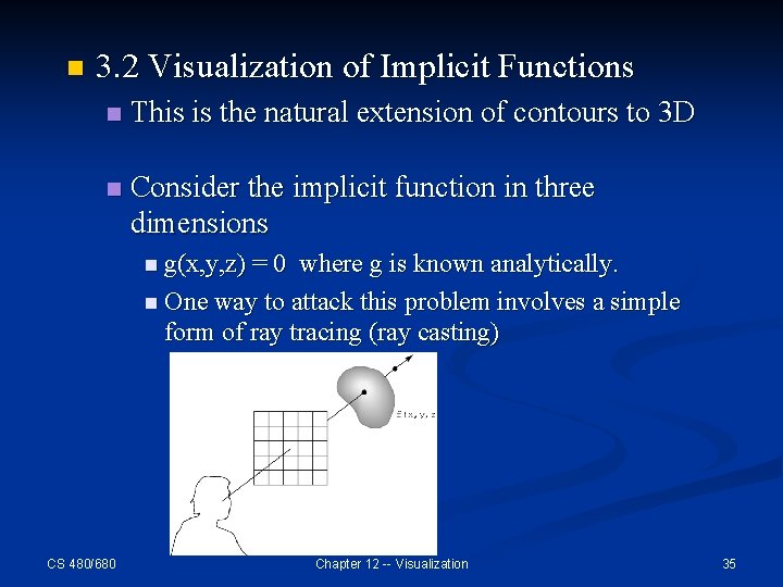 n 3. 2 Visualization of Implicit Functions n This is the natural extension of