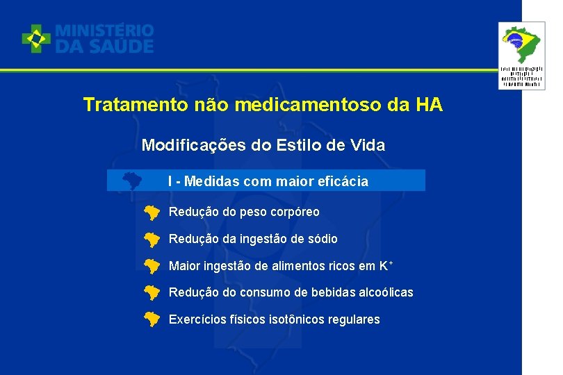 PLANO DE REORGANIZAÇÃO DA ATENÇÃO À HIPERTENSÃO ARTERIAL E AO DIABETES MELLITUS Tratamento não