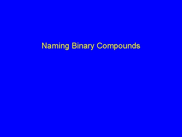 Naming Binary Compounds 
